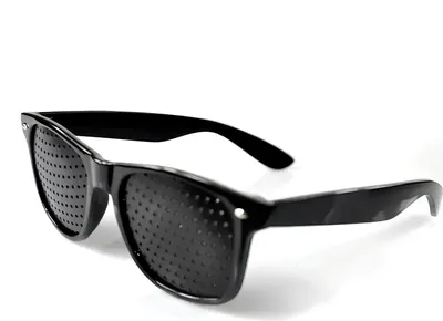 Zdjęcie produktu dla Okulary ajurwedyjskie do poprawy wzroku Pinhole czarne okulary treningowe do oczu