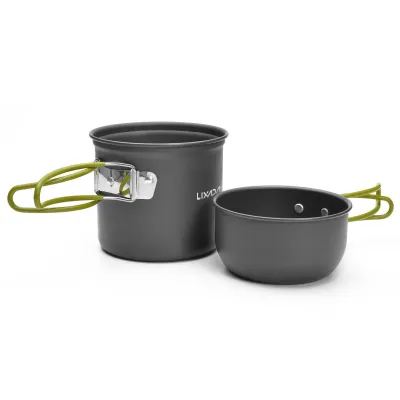 Produktbild von Camping Kochgeschirr Set, Campinggeschirr ,Topfset Faltbar,Kochtopf Outdoor Geschirr Pfanne Picknickgeschirr für Camping Hiking
