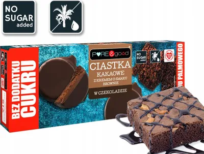 Produktbild von Kakaokekse mit Browniecreme, ohne Zuckerzusatz, PURE&good 128g