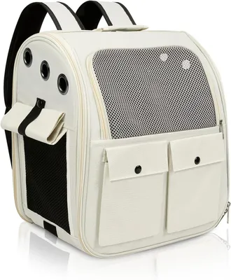 Produktbild von Tierrucksack – Tragetasche – Reisen mit Tier – Flugzeugtauglich – 35x25x34,5 cm – Weiß