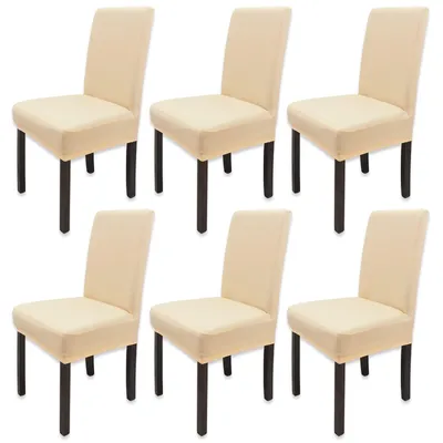 Produktbild von Set mit 6 Esszimmerstuhlhussen, abnehmbar, waschbar, elastisch, moderne Schutzstuhlhussen, dehnbare Stuhlhussen für Hochzeiten, Partys, Bankette, Esszimmer zu Hause, Hotels und Restaurants (Champagner)
