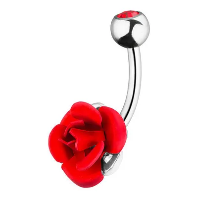 Produktbild von Taffstyle Bauchnabelpiercing Bauchnabelpiercing Schmuck Stecker Rosen Blüte, Rot