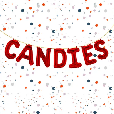 Produktbild von Folienballon Schriftzug Candies, Rot, ca. 40 cm für Luftbefüllung
