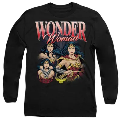 Imagen del producto de Camiseta "Moderna" de Wonder Woman para hombre/mujer, uni, de manga larga, modelo TV41642 (Talla L) (Negra)
