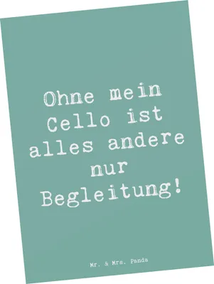 Produktbild von Mr. & Mrs. Panda Grußkarte Spruch Cello Magie - Meeresbrise - Geschenk, Kunstkarten, klassische Musik, Instrument, Musiker, Postkarte, bildkarte, Streichinstrument, Solo