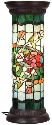 Obrázek produktu pro L30823 Stojací lampa s dekorativním sklem ve stylu "Rozenbloesem", výška 71 cm