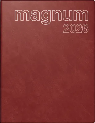 Obrázek produktu pro rido® idé® 70-27 042 296 Knižní kalendář magnum 2026 - 1 týden / 2 strany, 18,3 x 24 cm, vínově červený