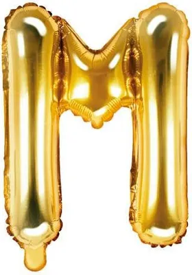 Produktbild von Folienballon Buchstabe "M", 35cm, gold