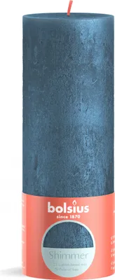 Produktbild von Bolsius Stumpenkerze Shimmer Blue - 19 cm / ø 7 cm