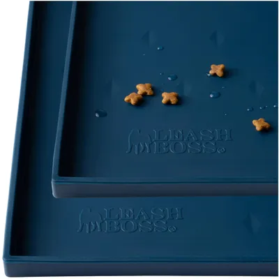 Produktbild von Leashboss Hundefuttermatten, wasserdicht, Silikon, 2 Stück, spülmaschinenfest