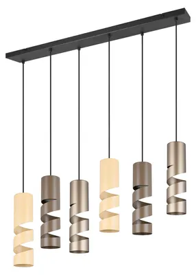 Immagine prodotto di Lampada a sospensione STREAM color caffè-beige-nero 6xGU10x10W in metallo, dimensioni: 150x100x14 cm, IP20, Trio