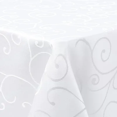 Immagine prodotto di Tovaglia in tessuto jacquard, rettangolare, 80x80 cm, bianca, lavabile