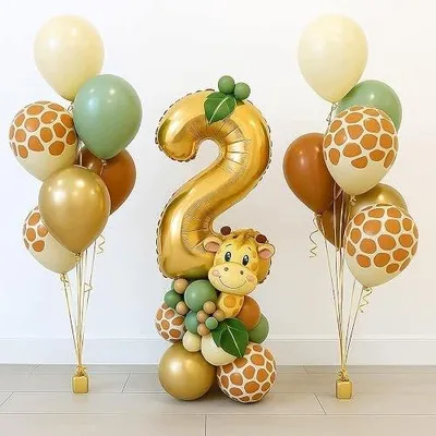 Zdjęcie produktu dla Balony dekoracyjne zestaw dżungla urodziny chłopca 2 latka