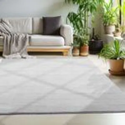 Produktbild von Moderner flauschiger Kurzflor Teppich einfarbig, rutschfest, waschbar & soft - perfekter Komfort für Zuhause, Größe: 160 x 230 cm, Farbe: Silber