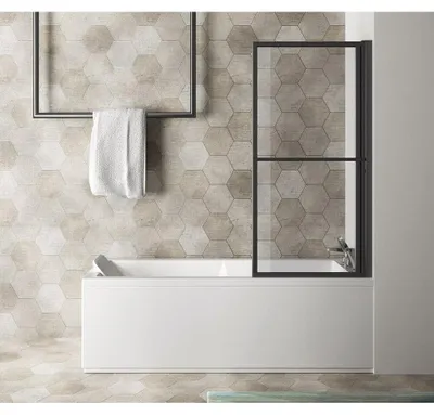 Obrázok produktu pre KAGERA sprchový kút, 140x71cm, čierny matný, číre sklo