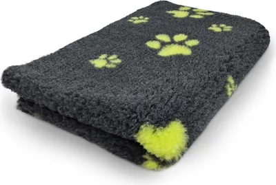 Produktbild von Vet Bed Hundedecke mit Antirutschbeschichtung anthrazit mit Pfoten