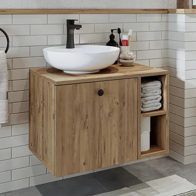 Image de Ensemble de meubles de salle de bains Roomart LOTUS-I-65, 2 pièces, largeur 65 cm, chêne