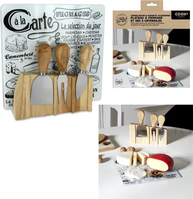 Produktbild von Kaesebrett mit 3 Utensilien Magneten