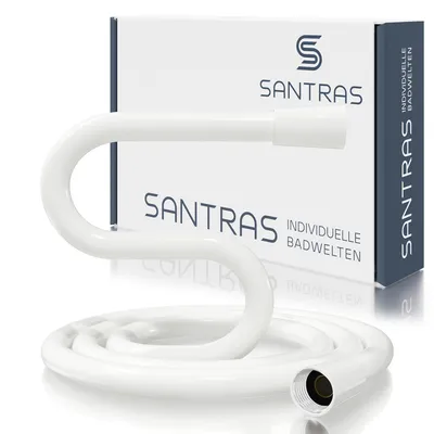 Produktbild von SANTRAS® Duschschlauch aus Kunststoff 1/2" in Weiß - 2,00 m Brauseschlauch