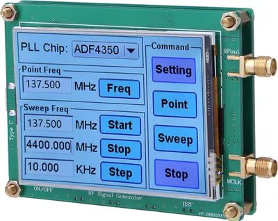 Obrázek produktu pro Generátor signálu s plnou dotykovou obrazovkou RF Sweep Frequency PC Control s datovým kabelem ADF4350/ ADF4351