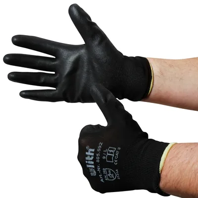 Produktbild von Montage-Feinstrickhandschuhe, Größe 9/L, schwarz