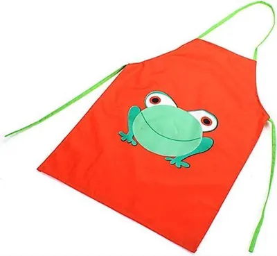 Produktbild von CHPN - Malschürze - Kinderschürze - Schürze - Kochschürze - Orange - Mit Frosch - Krabbelschürze - Malschürze für Kinder - Bastelschürze - Malschürze - Einheitsgröße