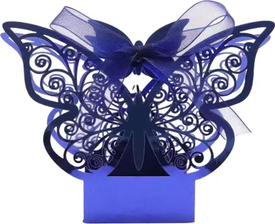 Image de 50 Pack 3D Papillon Laser Cut Wedding Party Favor Box Sac à bonbons Cadeau Chocolat Boîtes Bride Anniversaire Douche Bomboniere