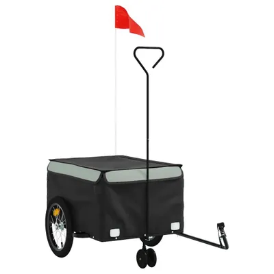 Produktbild von vidaXL Fahrradanhänger Schwarz und Grau 45 kg Eisen