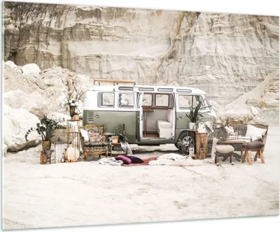 Produktbild von Bilder auf glas - Einteilig - Wohnmobil Boho Möbel - 100x70cm - Glasbilder - Wandbilder - Bilder - zum Aufhängen bereit - Wanddekoration aus Glas - Glas Bilder - Wandbild auf Glas - GAA100x70-4542
