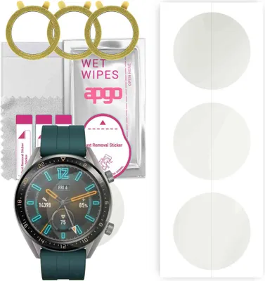 Produktbild von apgo 3 Stück Schutzfolie, Matt, kompatibel mit Huawei Watch GT Active Smartwatch, Hydrogel Displayschutzfolie mit Positionierhilfe, Displayfolie, robust und kratzfest