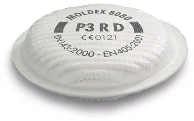 Filter 8080, 2 Stück, für Atemschutzmasken, PP, weiß