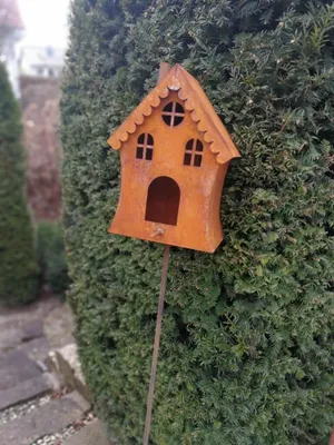 Produktbild von Edelrost Vogelhaus auf Stab
