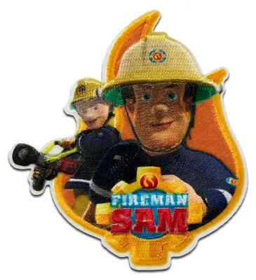 Produktbild von Feuerwehrmann Sam © Sam & Penny Feuer - Aufnäher, Bügelbild, Aufbügler, Applikationen, Patches, Flicken, Zum Aufbügeln, Größe: 8 x 7,2 cm
