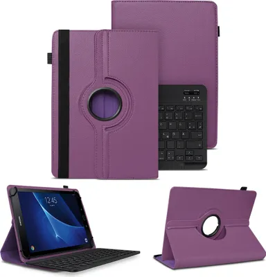 Produktbild von Schutzhülle Samsung Galaxy Tab A6 10.1 2016 Hülle Tablet Tasche QWERTZ TastaturFarben:Lila