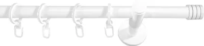 Produktbild von SN Deco Gardinenstange Lille, 19 mm, 1-läufig, Stahl, Komplett-Set mit Ringen, Auflageträger, 320 cm, weiß