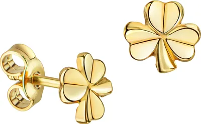Produktbild von Ohrstecker mit Kleeblatt 585 Gold Gelbgold Ohrschmuck Ohrringe für Kinder und Damen