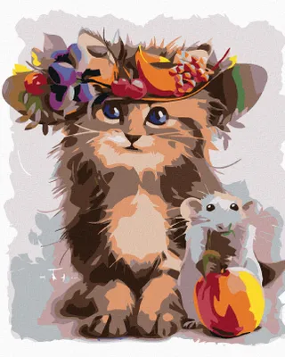 Image de Zuty - Peinture diamant - COMME UN CHAT ET UNE SOURIS, 40x50 cm, toile tendue sur cadre