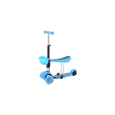 Produktbild von Dreirädriger Kinderroller MINI SCOOTER 2in1 mit leuchtenden LED-Rädern, blau