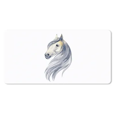 Produktbild von MuchoWow® Mauspad Mousepad Pferd - Aquarell - Weiß - Mädchen - Kinder - Mädchen 60x30 cm - Mousepads - Maus Mat - Pad - Mausunterlage - Nachhaltig