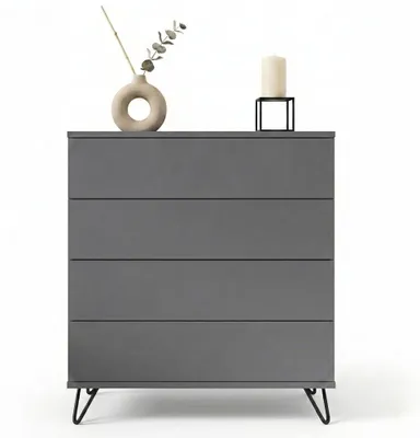 Produktbild von InnoFurn Kommode Elara, 4 Schubladen, Push-to-Open, Anthrazit matt, 76 x 84 x 35 cm