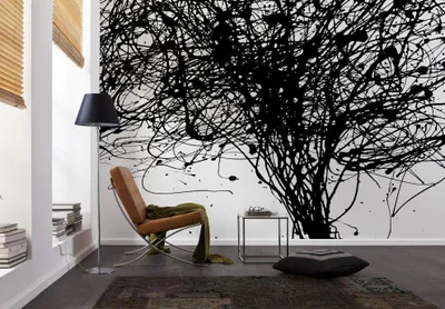 Produktbild von Komar Vlies Fototapete "Curls", schwarz/weiß, 350 x 250 cm; V7-758