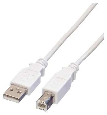 Imagen del producto de Cable USB 2.0, tipo A-B, color blanco, 1,8 metros