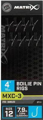 Zdjęcie produktu dla Matrix Fishing Mxc-3 12 Boilie Pin Leader Lines Silver 0.200 mm Silver 0.200 mm