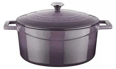 Image de Cocotte en fonte - 24 cm - 4,49 litres - Fonte - Violet