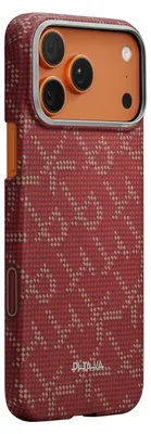 Immagine prodotto di Custodia Pitaka Ultra-Slim, Monogramma-Oro/Rosso - iPhone 17 Pro Max
