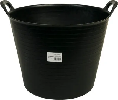 Productafbeelding van Flexibele emmer/bak, geschikt voor tuin en bouw, kunststof, zwart, 25 liter. Flexibele tuinkor, multifunctionele korf