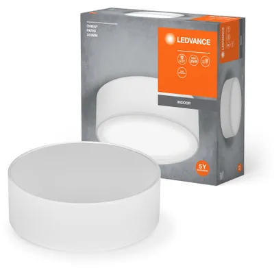 Immagine prodotto di LEDVANCE ORBIS PARIS plafoniera 300 mm, bianco, base E27, equipaggiabile con lampada intelligente, alta qualità, design moderno, con paralume in tessuto, adatta per interni, rotonda, classe di protezione IP20