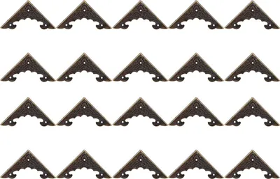 Obrázek produktu pro 20 kusů dřevěných rohových chráničů, šperkovnice, ochrana hran, dekorativní ochrana, 40 x 40, 4 mm, bronzová barva
