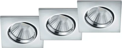 Produktbild von 3 LED Einbaustrahler Decke eckig Spot schwenkbar dimmbar Chrom glänzend 5,5W