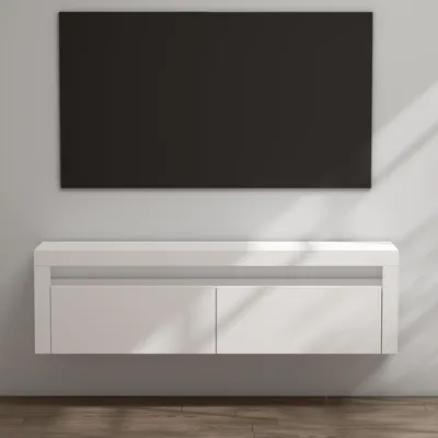Produktbild von doporro TV Lowboard TV-Schrank Fernsehschrank 160cm in matt Weiß HängendFernsehtisch, TV-Regal für Fernseher Fernsehschrank01